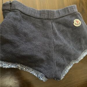Moncler Girls denim shorts with back logo